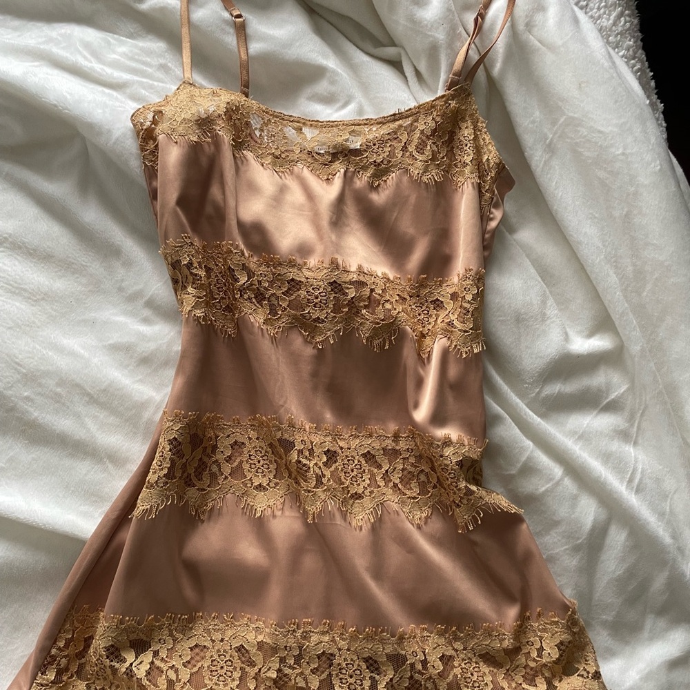 Elegant Lace Trimmed Slip Dress